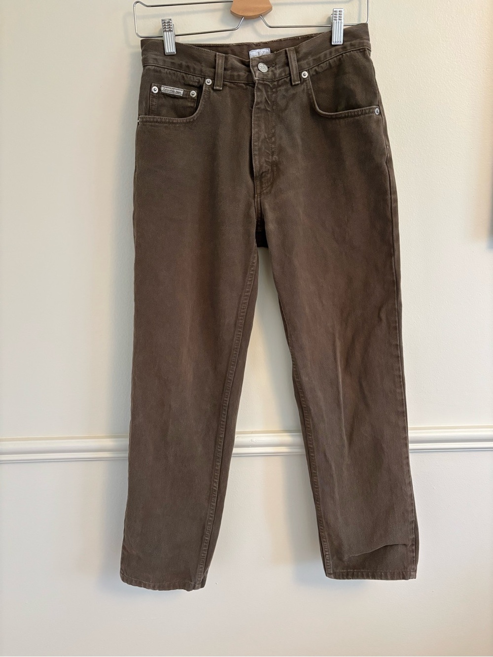 Calvin Klein brown Jeans with CK Button Detail